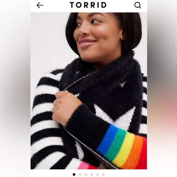 Torrid Black and White Star Scarf - Picture 4 of 6